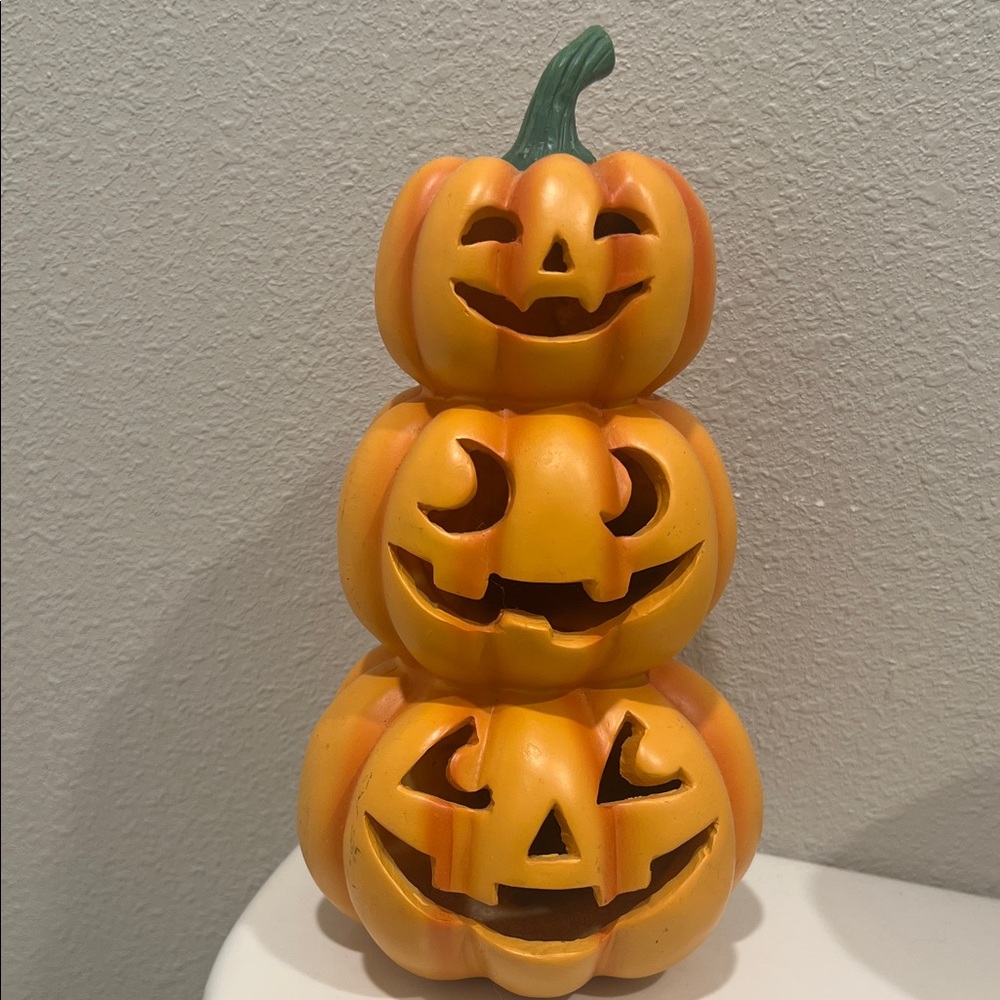 Stacked Pumpkin Halloween Decor